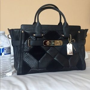 Coach Swagger Black Patchwork Design